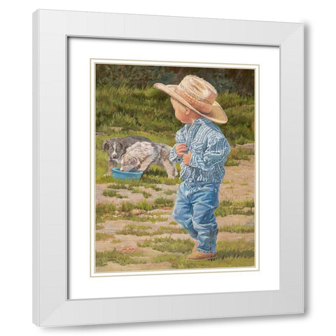Little Boy Blue White Modern Wood Framed Art Print with Double Matting by Dudley, June
