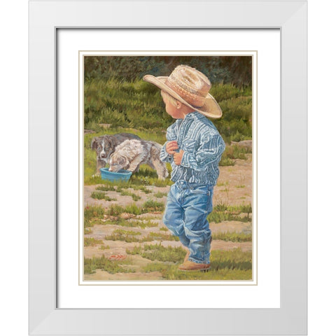 Little Boy Blue White Modern Wood Framed Art Print with Double Matting by Dudley, June