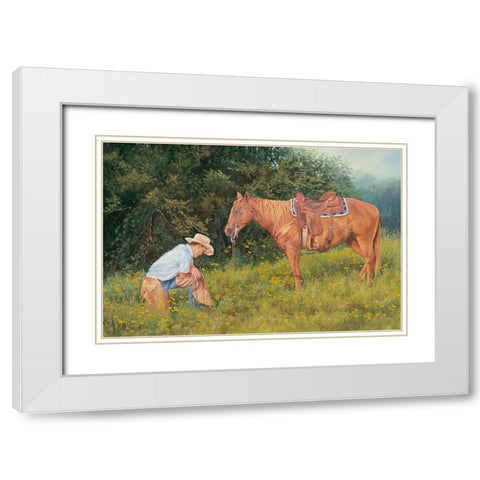 Giving Thanks White Modern Wood Framed Art Print with Double Matting by Dudley, June