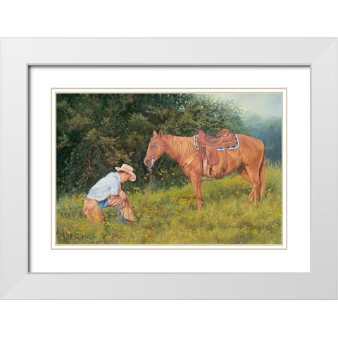 Giving Thanks White Modern Wood Framed Art Print with Double Matting by Dudley, June