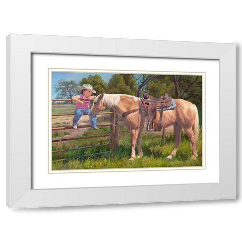 If Only I Could White Modern Wood Framed Art Print with Double Matting by Dudley, June