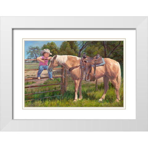 If Only I Could White Modern Wood Framed Art Print with Double Matting by Dudley, June