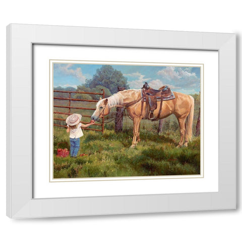 An Apple A Day White Modern Wood Framed Art Print with Double Matting by Dudley, June