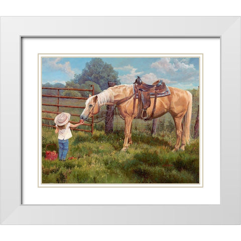 An Apple A Day White Modern Wood Framed Art Print with Double Matting by Dudley, June