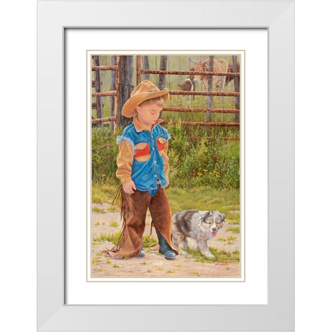 Boss Man White Modern Wood Framed Art Print with Double Matting by Dudley, June