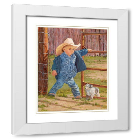 Baby Blues White Modern Wood Framed Art Print with Double Matting by Dudley, June