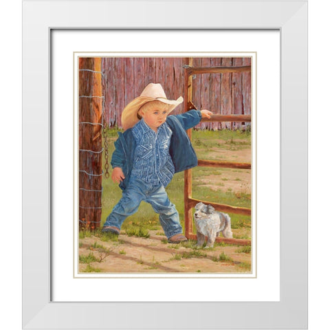 Baby Blues White Modern Wood Framed Art Print with Double Matting by Dudley, June