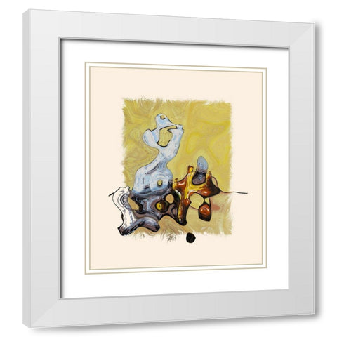 Abstract 1044 White Modern Wood Framed Art Print with Double Matting by Bolokofsky, Ronald