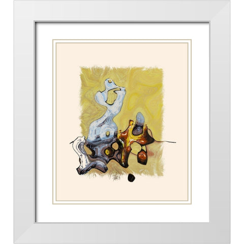 Abstract 1044 White Modern Wood Framed Art Print with Double Matting by Bolokofsky, Ronald