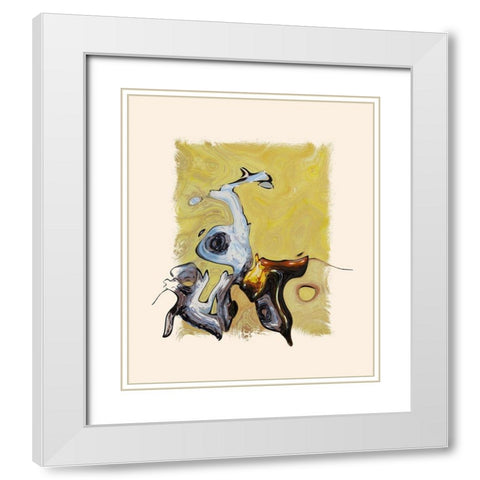 Abstract 1045 White Modern Wood Framed Art Print with Double Matting by Bolokofsky, Ronald