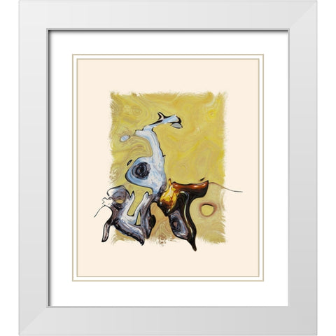 Abstract 1045 White Modern Wood Framed Art Print with Double Matting by Bolokofsky, Ronald
