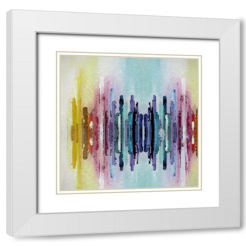 Abstract Mosaic I White Modern Wood Framed Art Print with Double Matting by Bolokofsky, Ronald