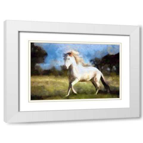 Slow Trot White Modern Wood Framed Art Print with Double Matting by Bolokofsky, Ronald