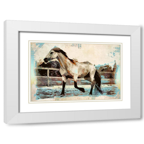 Arabian Trot II White Modern Wood Framed Art Print with Double Matting by Bolokofsky, Ronald