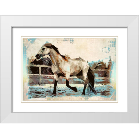 Arabian Trot II White Modern Wood Framed Art Print with Double Matting by Bolokofsky, Ronald