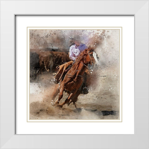 Cowgirl II White Modern Wood Framed Art Print with Double Matting by Bolokofsky, Ronald