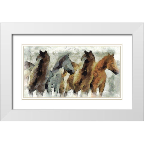 Foursome White Modern Wood Framed Art Print with Double Matting by Bolokofsky, Ronald