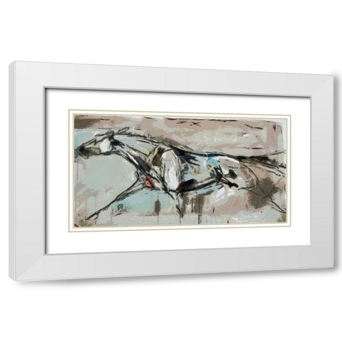 Graceful Trot White Modern Wood Framed Art Print with Double Matting by Bolokofsky, Ronald