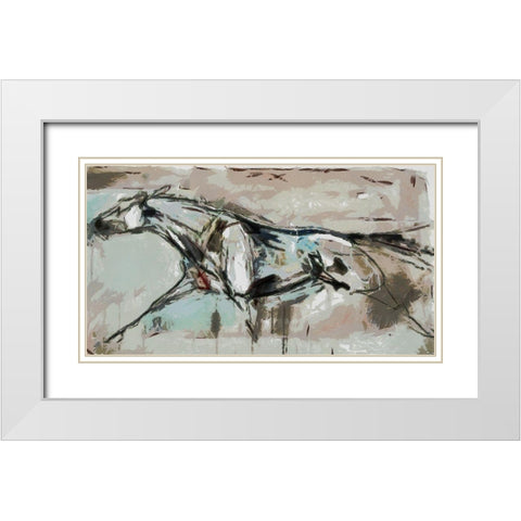 Graceful Trot White Modern Wood Framed Art Print with Double Matting by Bolokofsky, Ronald