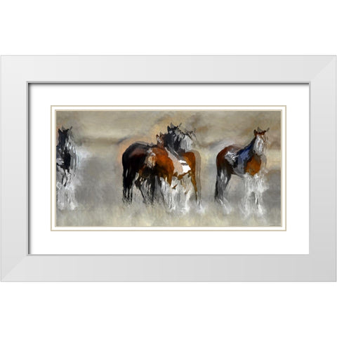 Grass Lands Splatter White Modern Wood Framed Art Print with Double Matting by Bolokofsky, Ronald