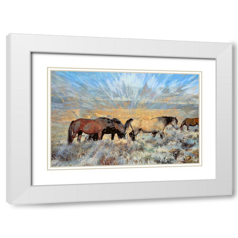Grazing On the Grass White Modern Wood Framed Art Print with Double Matting by Bolokofsky, Ronald