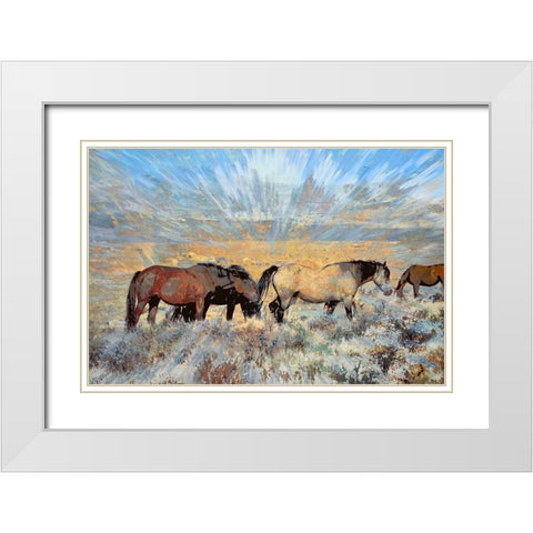 Grazing On the Grass White Modern Wood Framed Art Print with Double Matting by Bolokofsky, Ronald