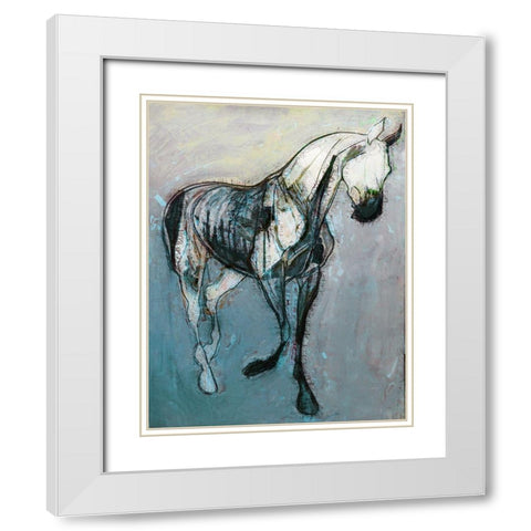 Horse Dance II White Modern Wood Framed Art Print with Double Matting by Bolokofsky, Ronald