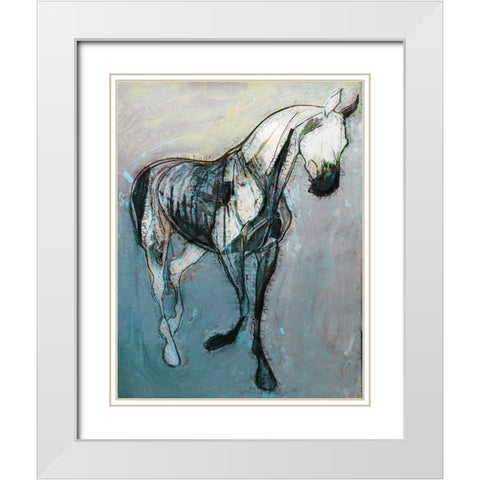 Horse Dance II White Modern Wood Framed Art Print with Double Matting by Bolokofsky, Ronald