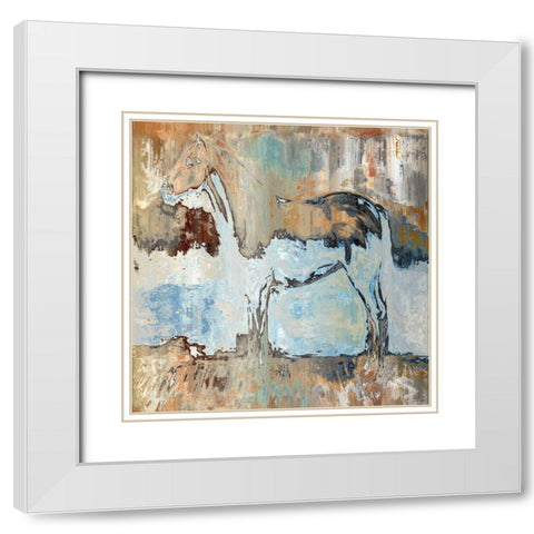 Horse On A Hill White Modern Wood Framed Art Print with Double Matting by Bolokofsky, Ronald