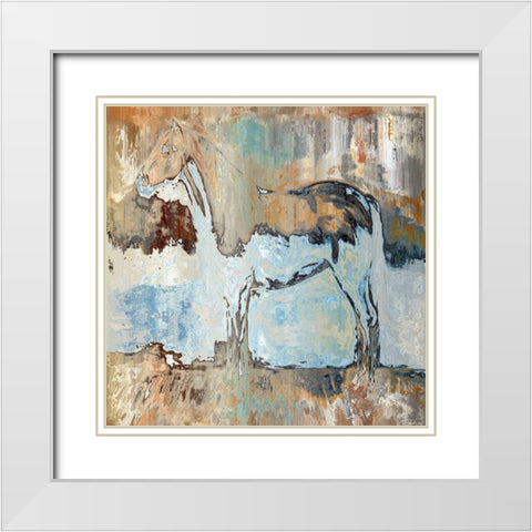 Horse On A Hill White Modern Wood Framed Art Print with Double Matting by Bolokofsky, Ronald