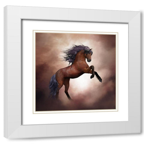 Horse Tales II White Modern Wood Framed Art Print with Double Matting by Bolokofsky, Ronald
