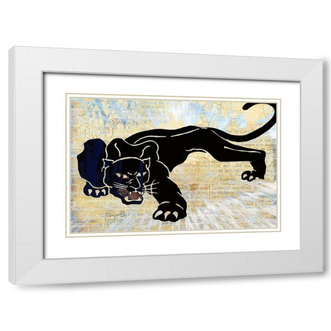 Panther White Modern Wood Framed Art Print with Double Matting by Bolokofsky, Ronald