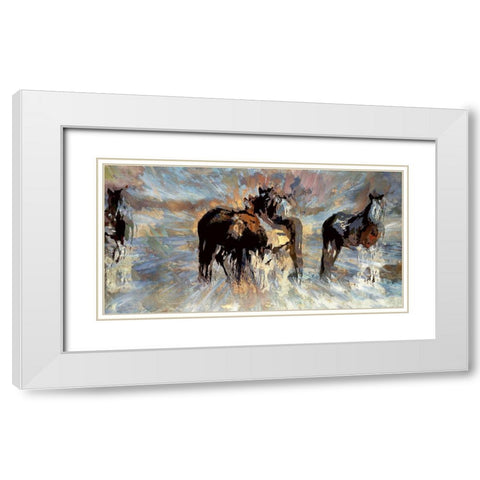 Passing the Day White Modern Wood Framed Art Print with Double Matting by Bolokofsky, Ronald