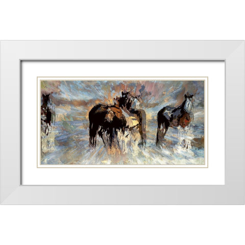 Passing the Day White Modern Wood Framed Art Print with Double Matting by Bolokofsky, Ronald
