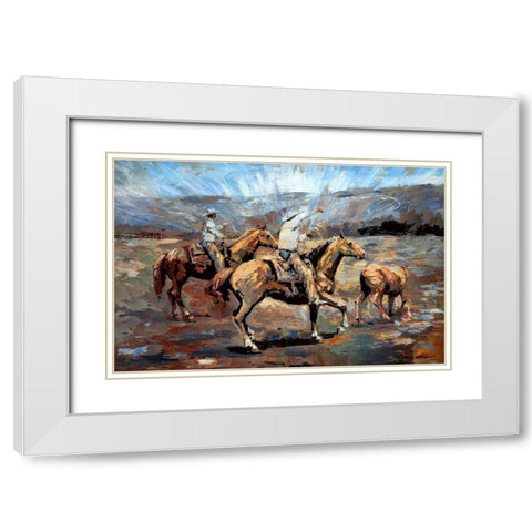 Rope the Stray I White Modern Wood Framed Art Print with Double Matting by Bolokofsky, Ronald