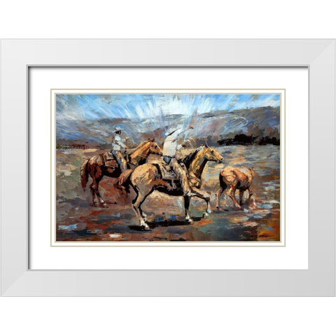 Rope the Stray I White Modern Wood Framed Art Print with Double Matting by Bolokofsky, Ronald