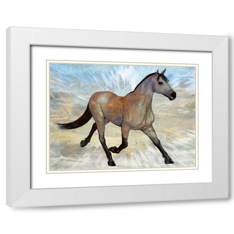 Runner White Modern Wood Framed Art Print with Double Matting by Bolokofsky, Ronald
