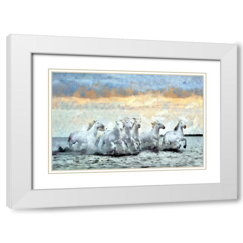 Water Run White Modern Wood Framed Art Print with Double Matting by Bolokofsky, Ronald