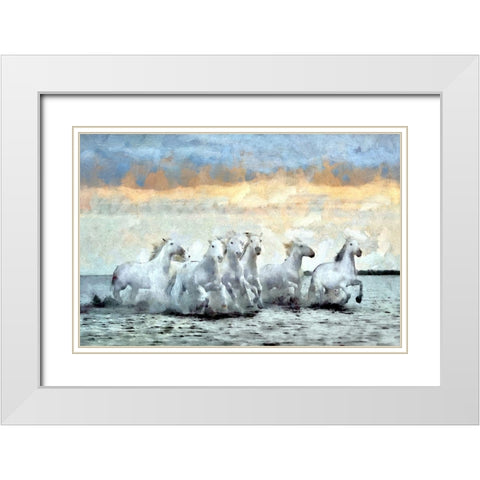 Water Run White Modern Wood Framed Art Print with Double Matting by Bolokofsky, Ronald