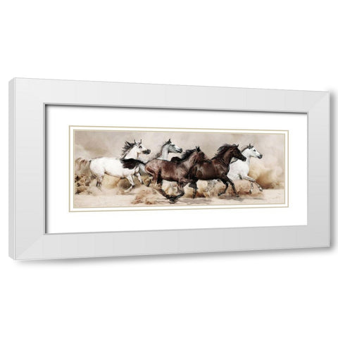 Wild Horses III White Modern Wood Framed Art Print with Double Matting by Bolokofsky, Ronald