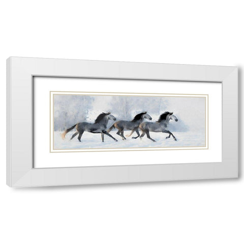 Winter Run White Modern Wood Framed Art Print with Double Matting by Bolokofsky, Ronald