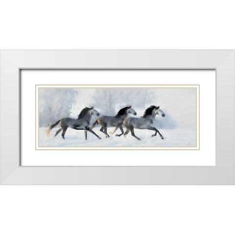 Winter Run White Modern Wood Framed Art Print with Double Matting by Bolokofsky, Ronald