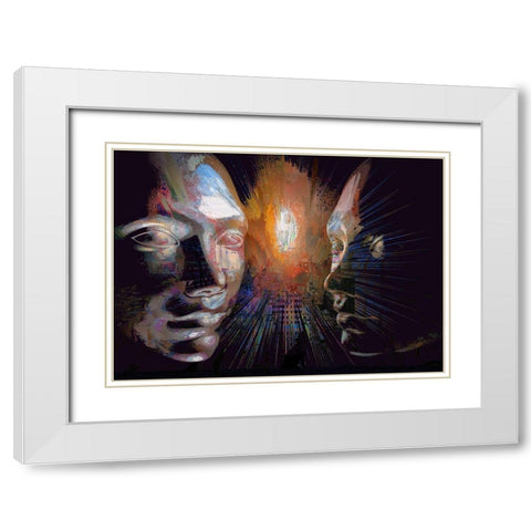 Brain Storming White Modern Wood Framed Art Print with Double Matting by Bolokofsky, Ronald
