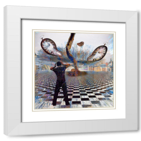Dali Time  White Modern Wood Framed Art Print with Double Matting by Bolokofsky, Ronald