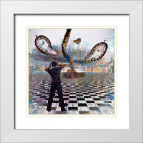 Dali Time  White Modern Wood Framed Art Print with Double Matting by Bolokofsky, Ronald