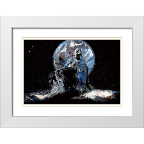 Dreaming of a Moon Shadow White Modern Wood Framed Art Print with Double Matting by Bolokofsky, Ronald