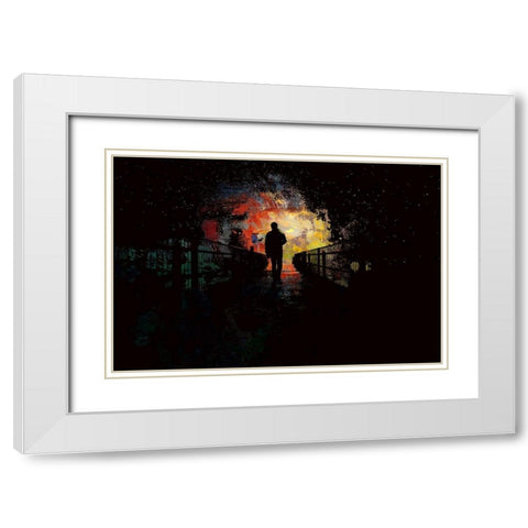 Night Shadows White Modern Wood Framed Art Print with Double Matting by Bolokofsky, Ronald
