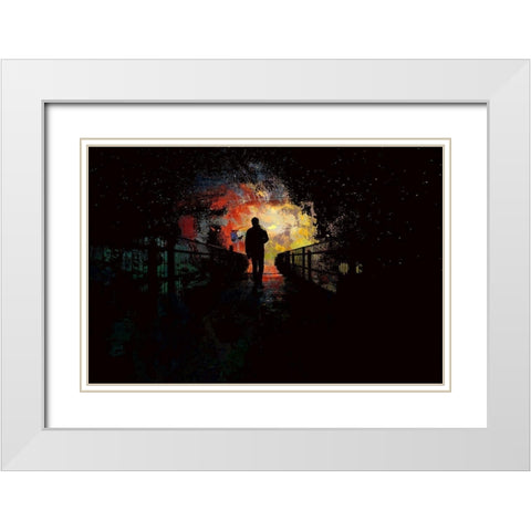 Night Shadows White Modern Wood Framed Art Print with Double Matting by Bolokofsky, Ronald