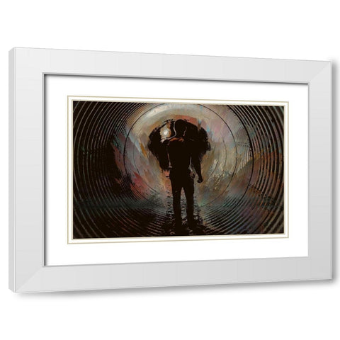 Nowhere Man White Modern Wood Framed Art Print with Double Matting by Bolokofsky, Ronald