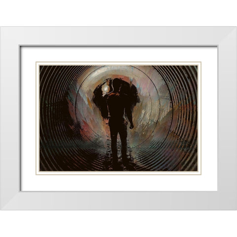 Nowhere Man White Modern Wood Framed Art Print with Double Matting by Bolokofsky, Ronald